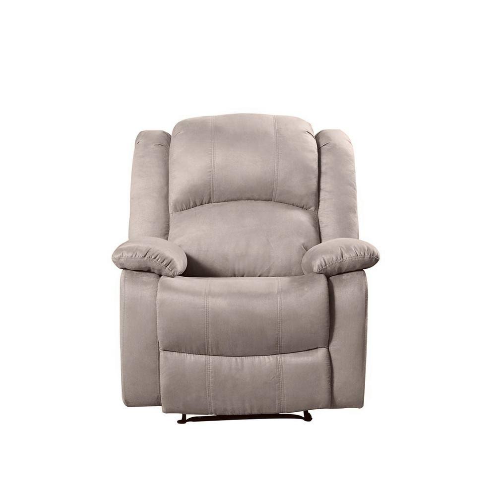 Nathaniel Home 73012-96GY Microfiber Glider Recliner Gray