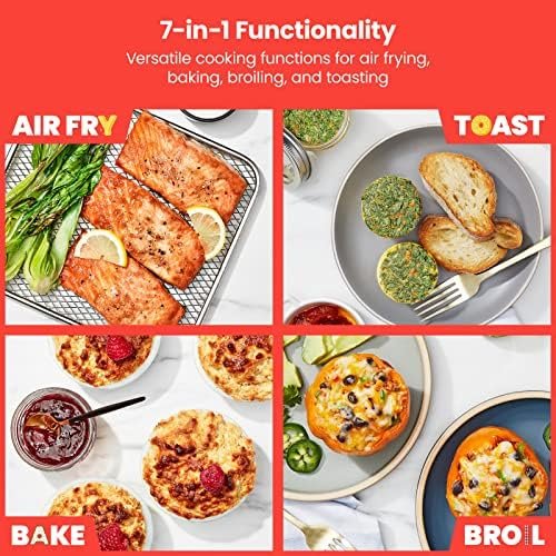 Air Fryer Toaster Oven Combo, 7-In-1 Convection Countertop 20 Qt fryer, Cook a 10 Inch Pizza, Fry 2 lb. of Chicken Wings, Toast, Broil, Auto Shutoff, Stainless