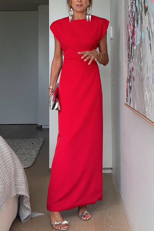 Elegant Cap Sleeve Maxi DressClistos