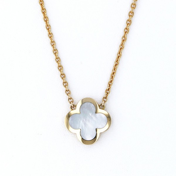 Van Cleef & Arpels Alhambra Necklace 18K Yellow Gold Mother of Pearl