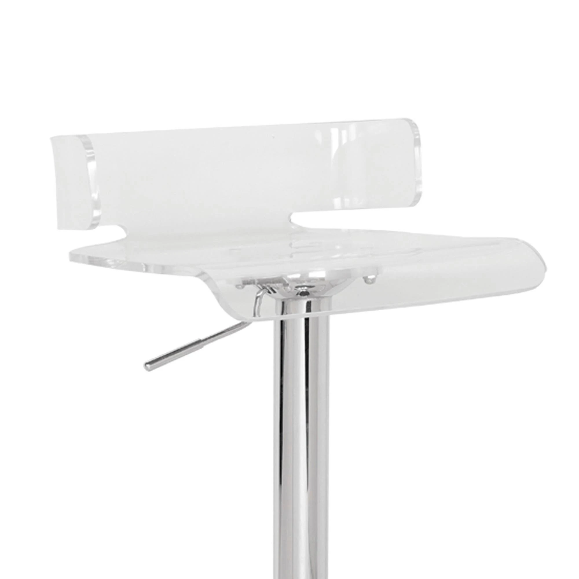 Acme Rania Adjustable Stool w/ Swivel Clear u0026 Chrome
