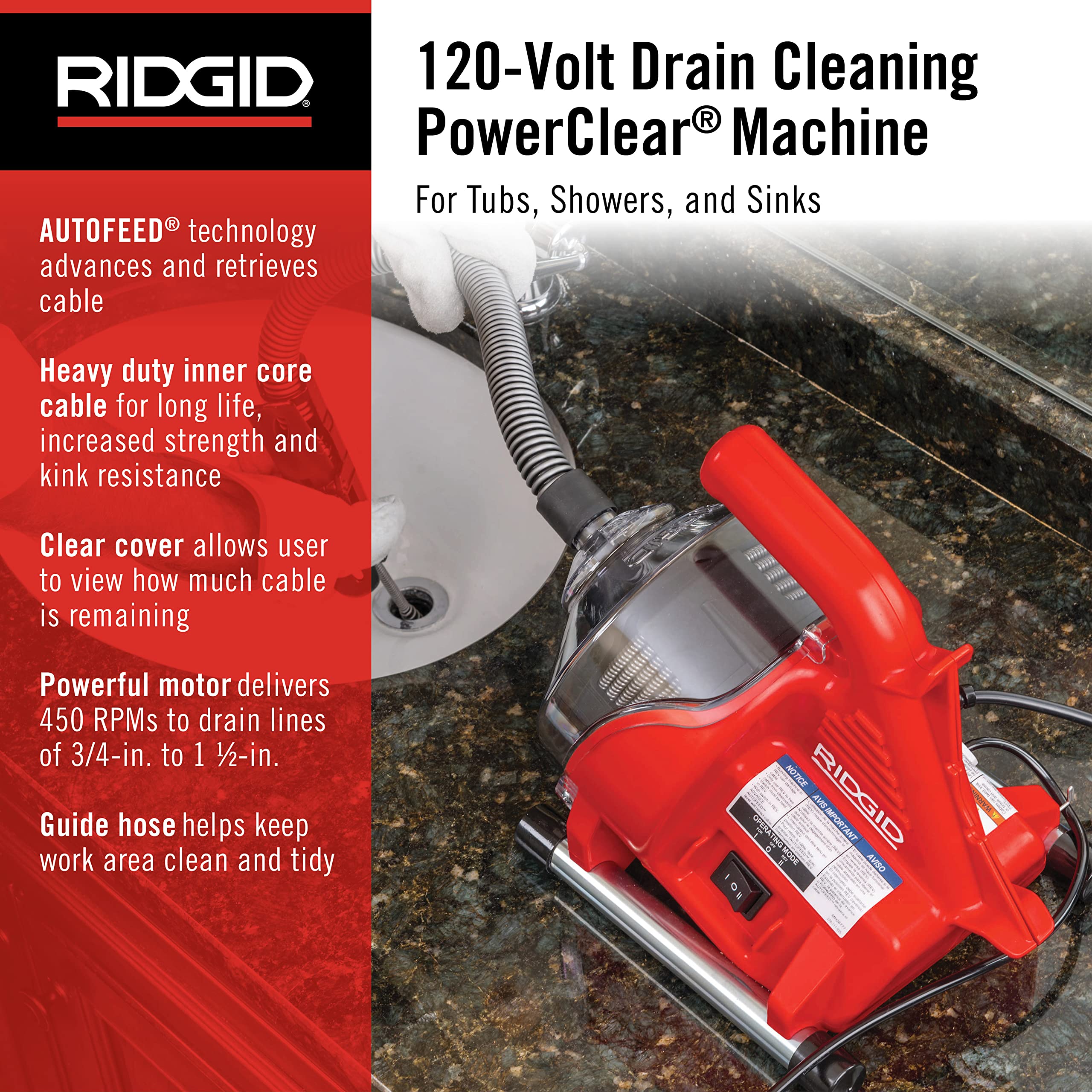 Ridgid 55808 PowerClear Cleaning Blockages