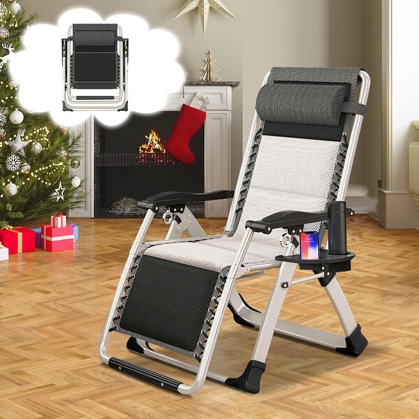 DoCred Zero Gravity Chair,Folding Lawn Chaise Recliner Lounge Chair