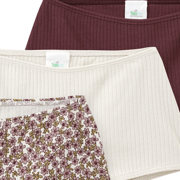 Topolino Pure Collection 3 Mädchen Pantys mit Ripp-Struktur