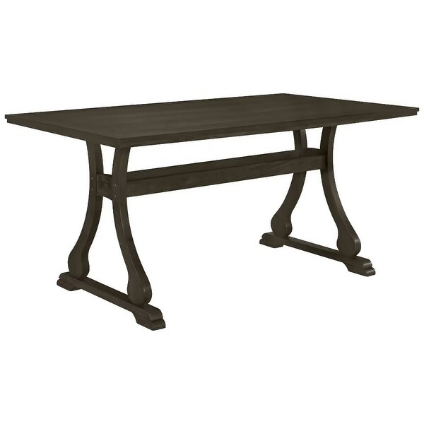 Trestle Dining Table Set with Upholstered Dining Chairs,Smooth Backs