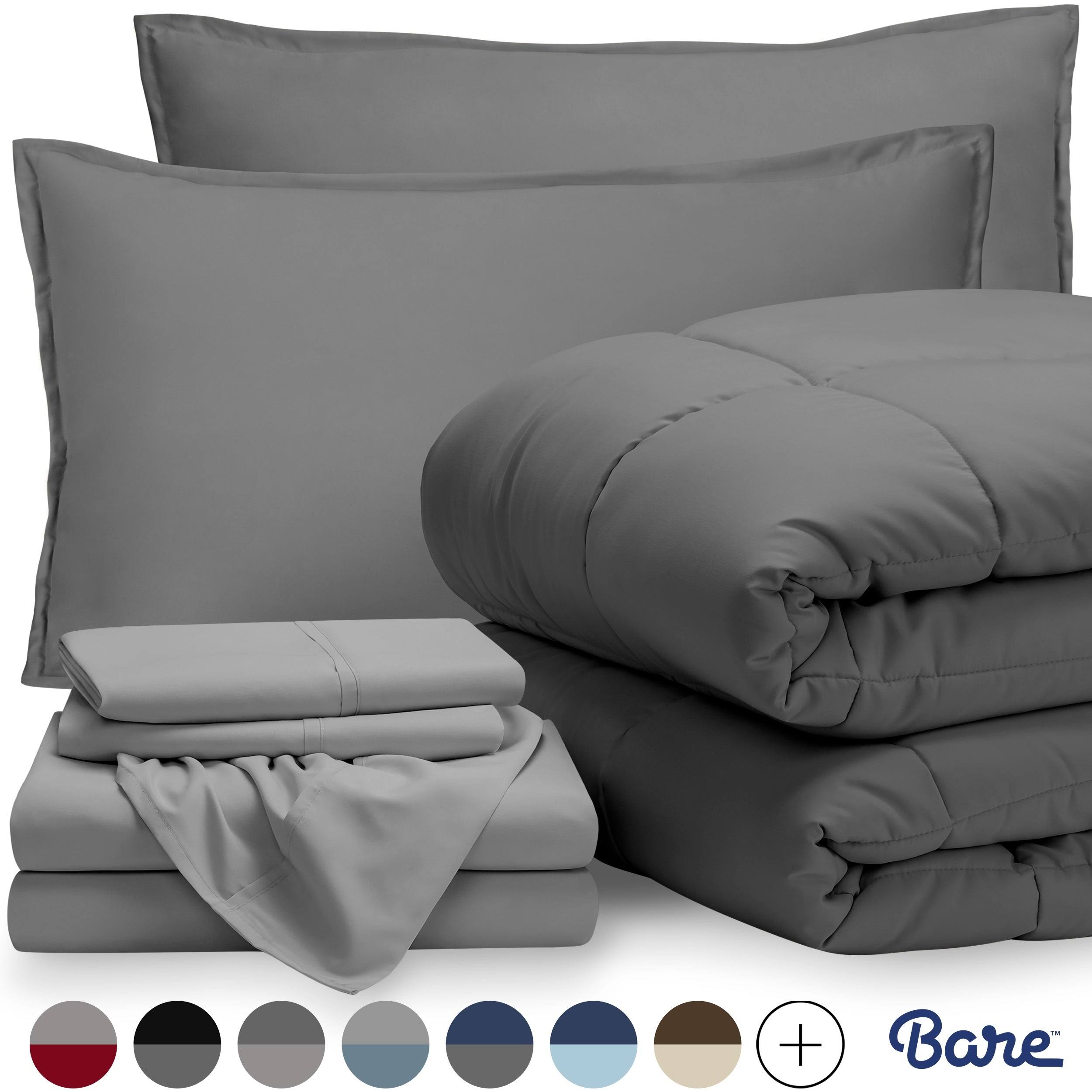 Premium 1800 Series Microfiber Bed in A Bag by Bare Home, Size: Twin, Black