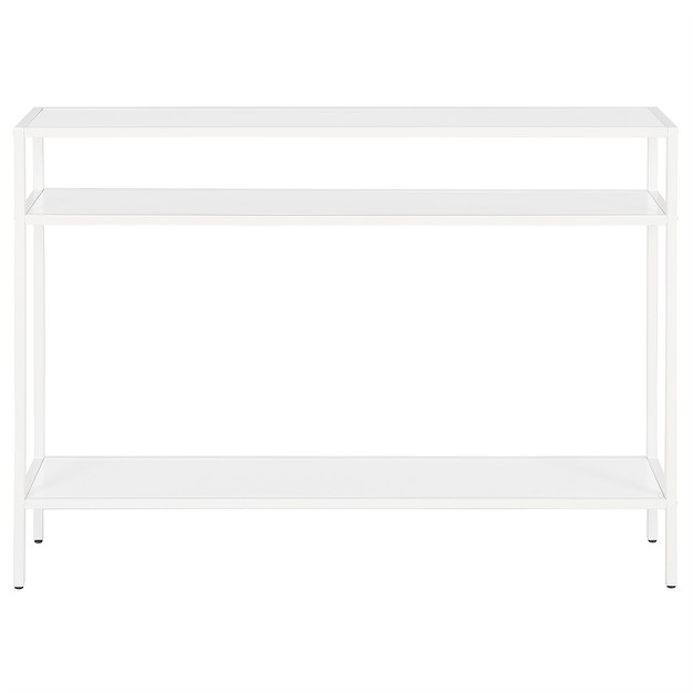42 Inches Matte White Metal Console Table Henn amp hart