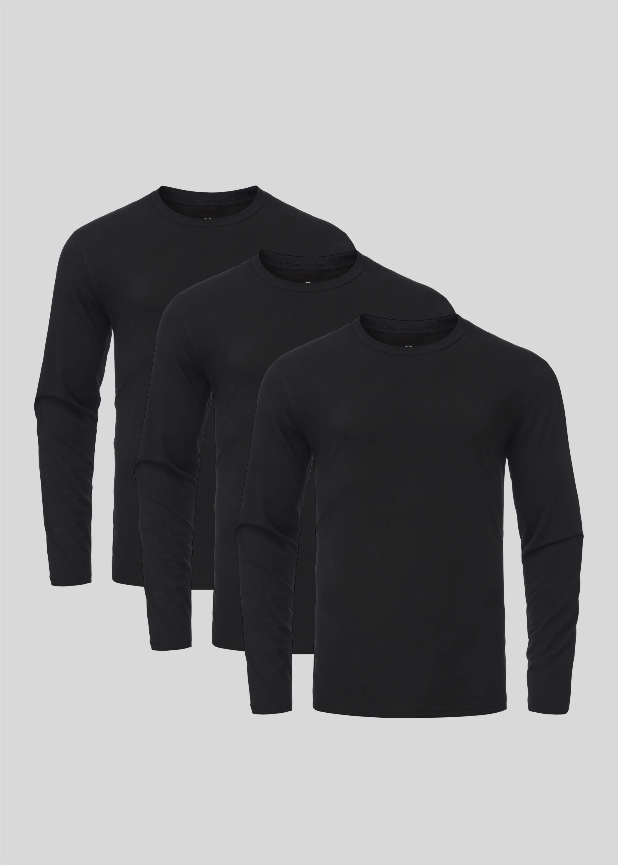 Schwarzes Langarmshirt 3er-Pack