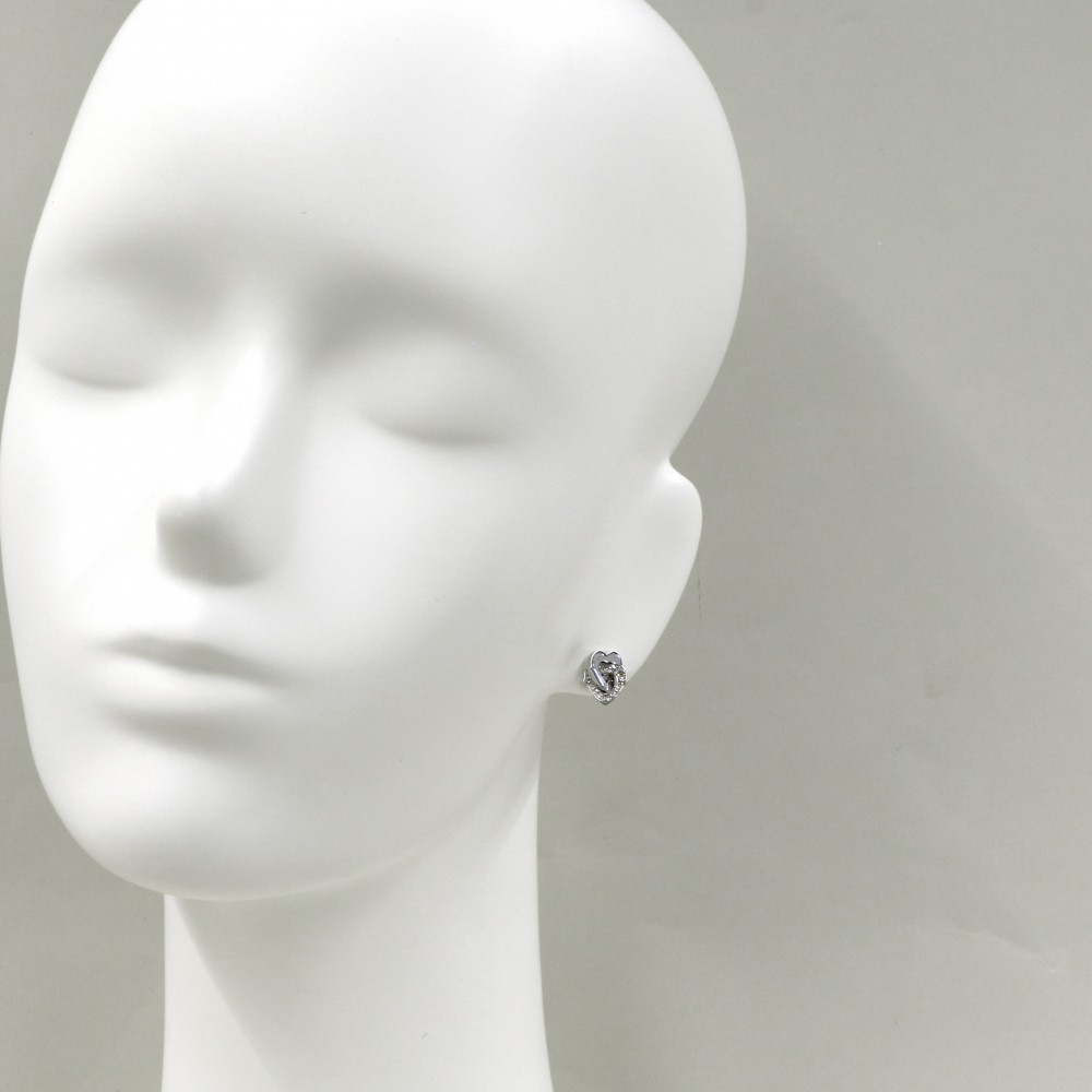 Cartier Double Heart Diamond Earrings 18K White Gold