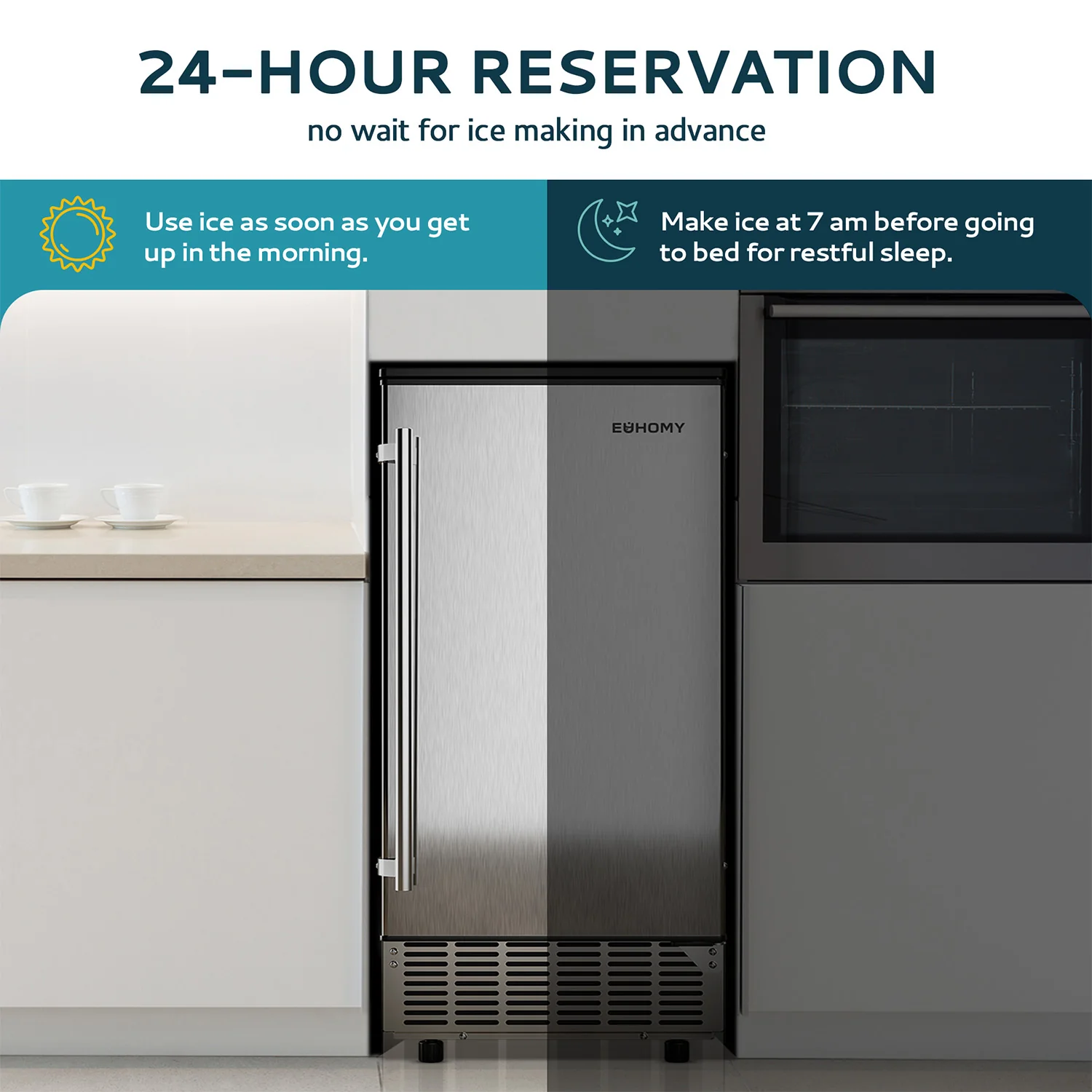 Free Standing Commercial Ice Machine 24LBS Fast Ice Making