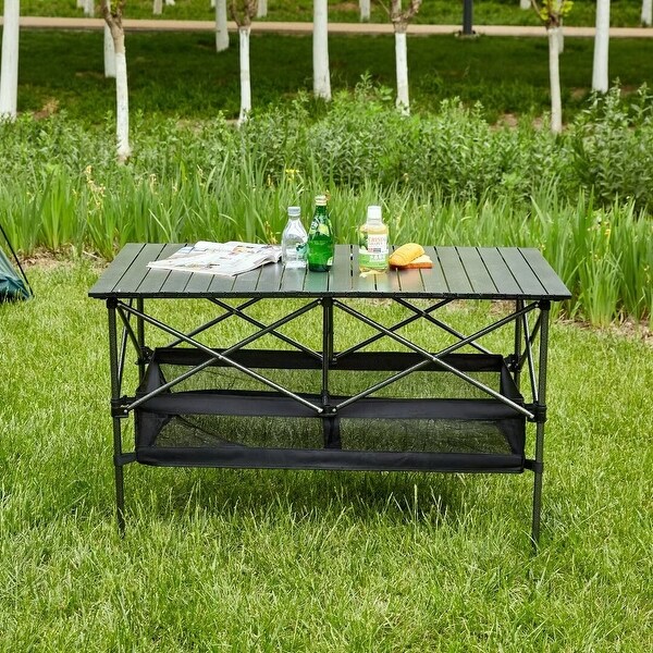 Folding Outdoor Table with Carrying Bag,Lightweight Rectangular Table