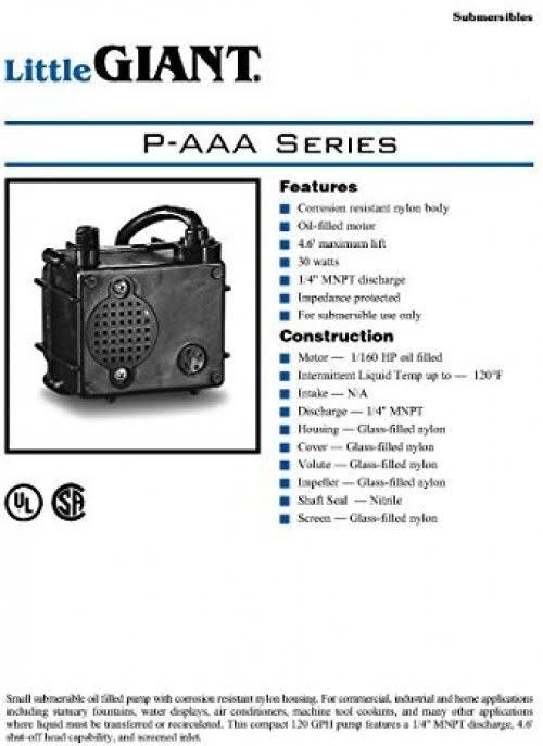 Little Giant 523003 P-AAA Pump