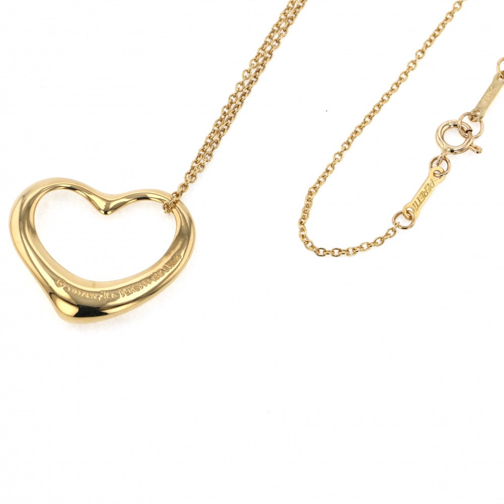 Tiffany & Co. Elsa Peretti Open Heart Necklace 18K Yellow Gold