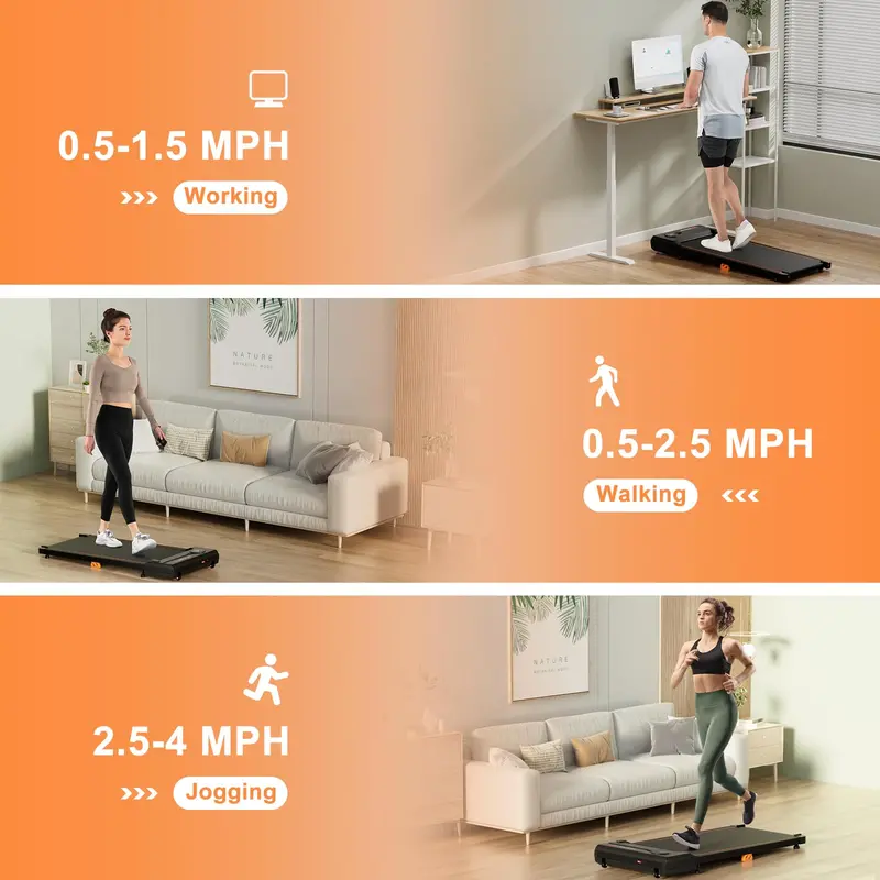 Under-Desk Walking Pad – Quiet Treadmill with 340-LB Capacity, Remote & LED Display