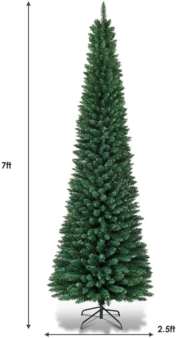 Slim Artificial Pencil Christmas Tree – 3-Foot Pre-Lit Design