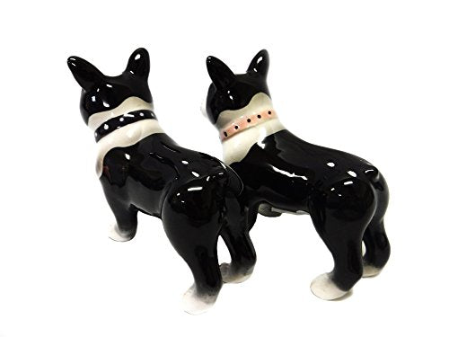 Magnetic Boston Terrier Pups Salt and Pepper Shaker Set