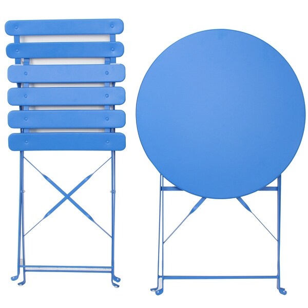 3 Pieces Patio Bistro Balcony Metail Chair Table