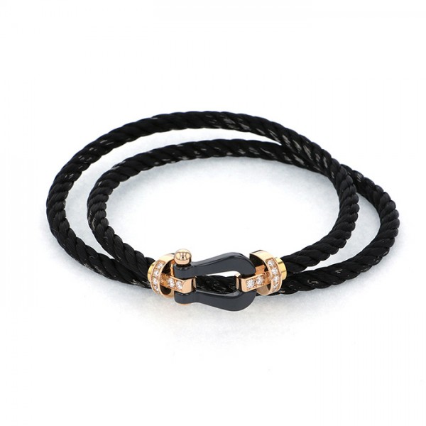 FRED Force 10 Bracelet 18K Yellow Gold & Ceramic Diamond 0B0028-6B0266