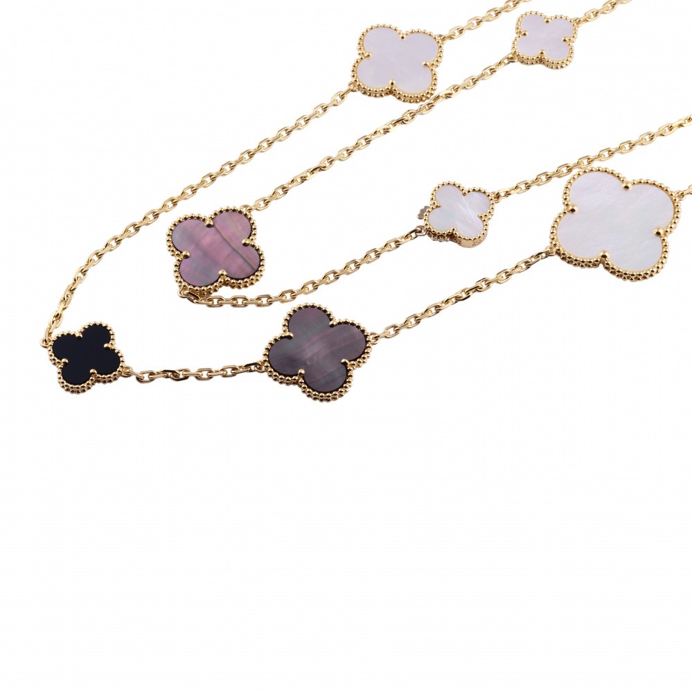 Van Cleef & Arpels Magic Alhambra 16 Motifs Necklace 18K Yellow Gold VCARD79400