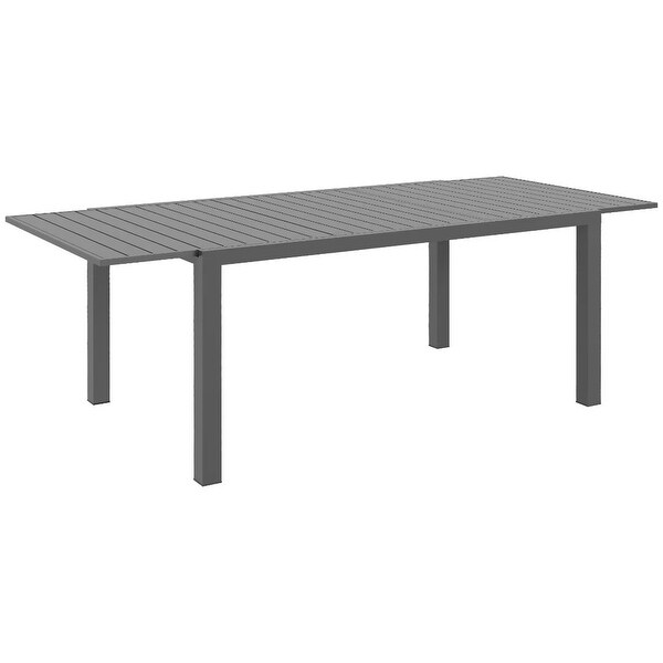Outsunny Expandable Patio DiningTable,with Slatted Tabletop