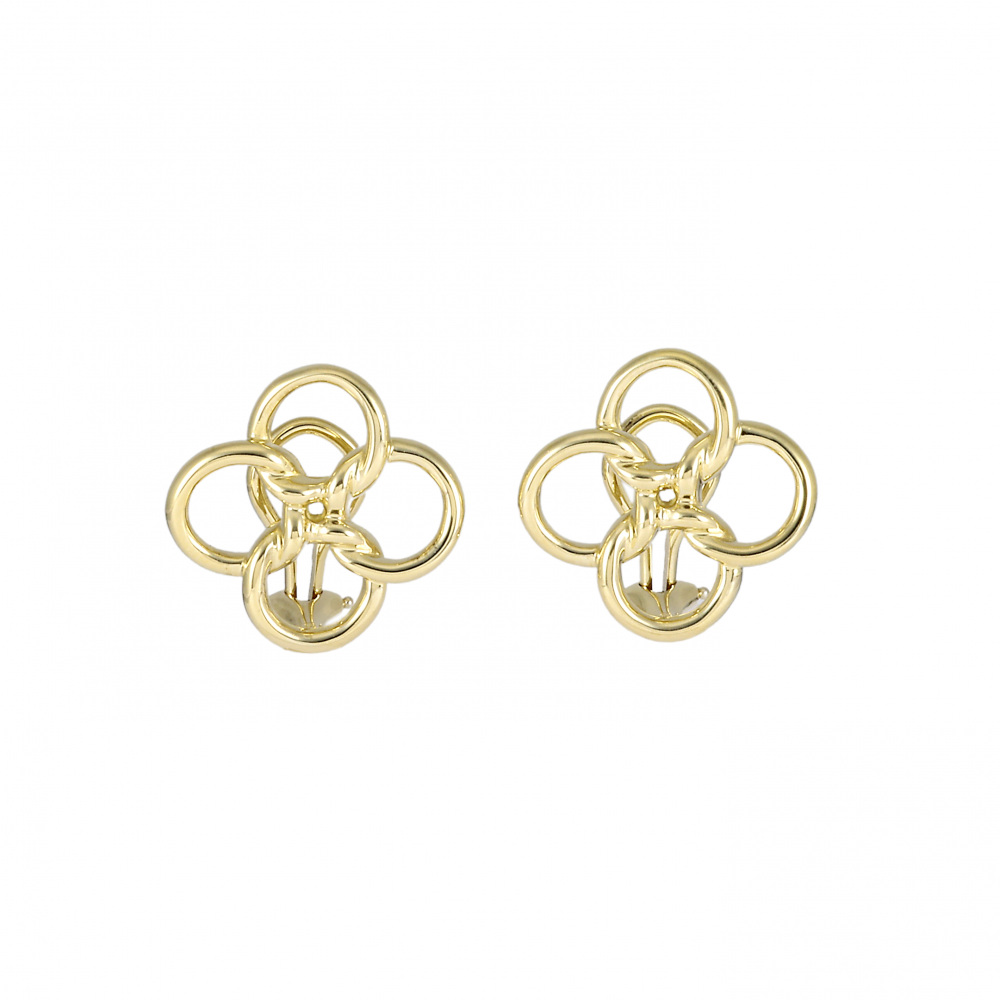 Tiffany & Co. Elsa Peretti Quadrofiglio Earrings 18K Yellow Gold