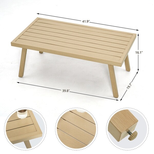 4Person Aluminum Patio Conversation Set with Swivel Chairs,Coffee Table and Cushions