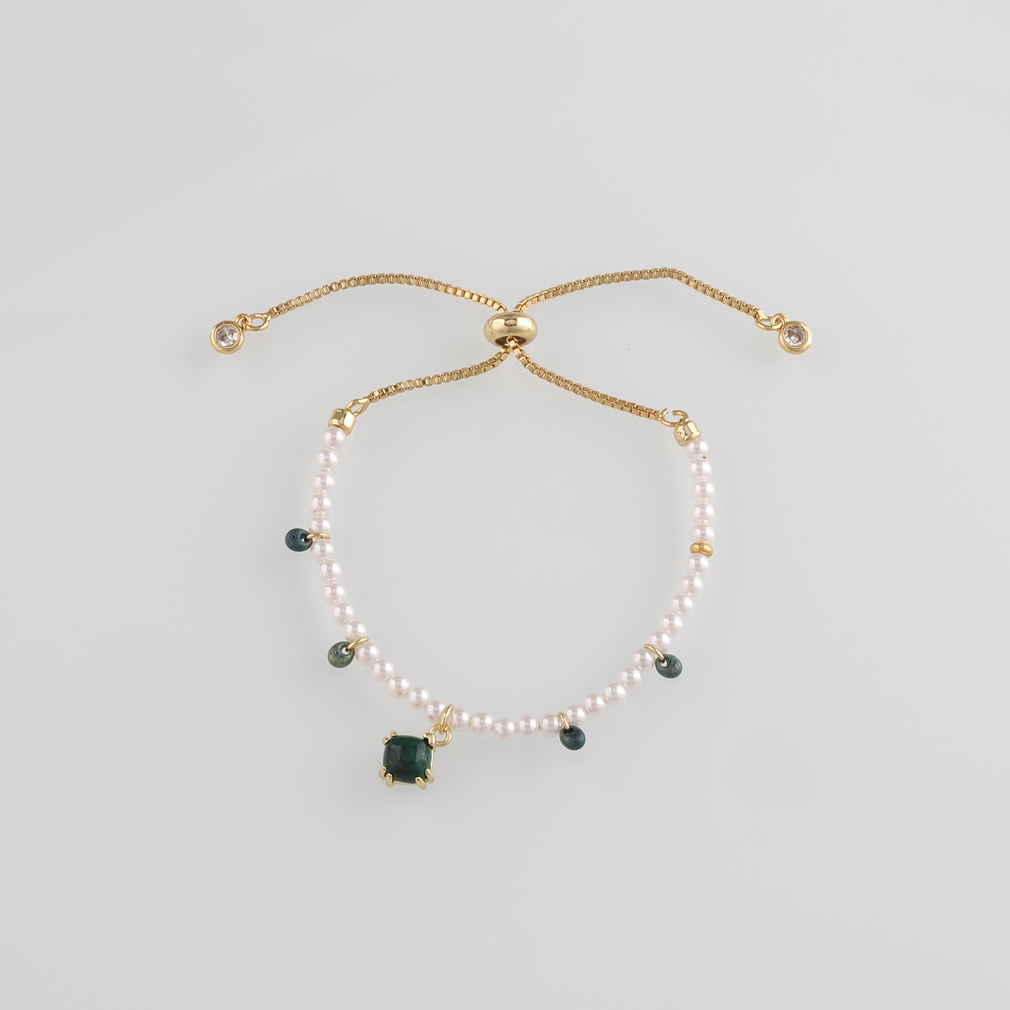 18K Gold Filled Beaded Chain Bracelet,Bead Bracelet,Adjustable Bracelet,Gift For Her