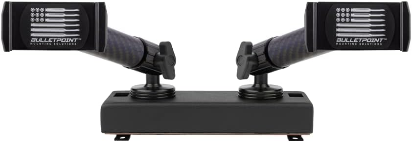 Dash Mount Cell Phone Holder RAM Truck Compatible (2019+ 1500, 2500, 3500 and TRX) with 20mm Ball Mount - Compatible with iPhone and Android Smartphones (Dual Ball with 2 Phone Holders)
