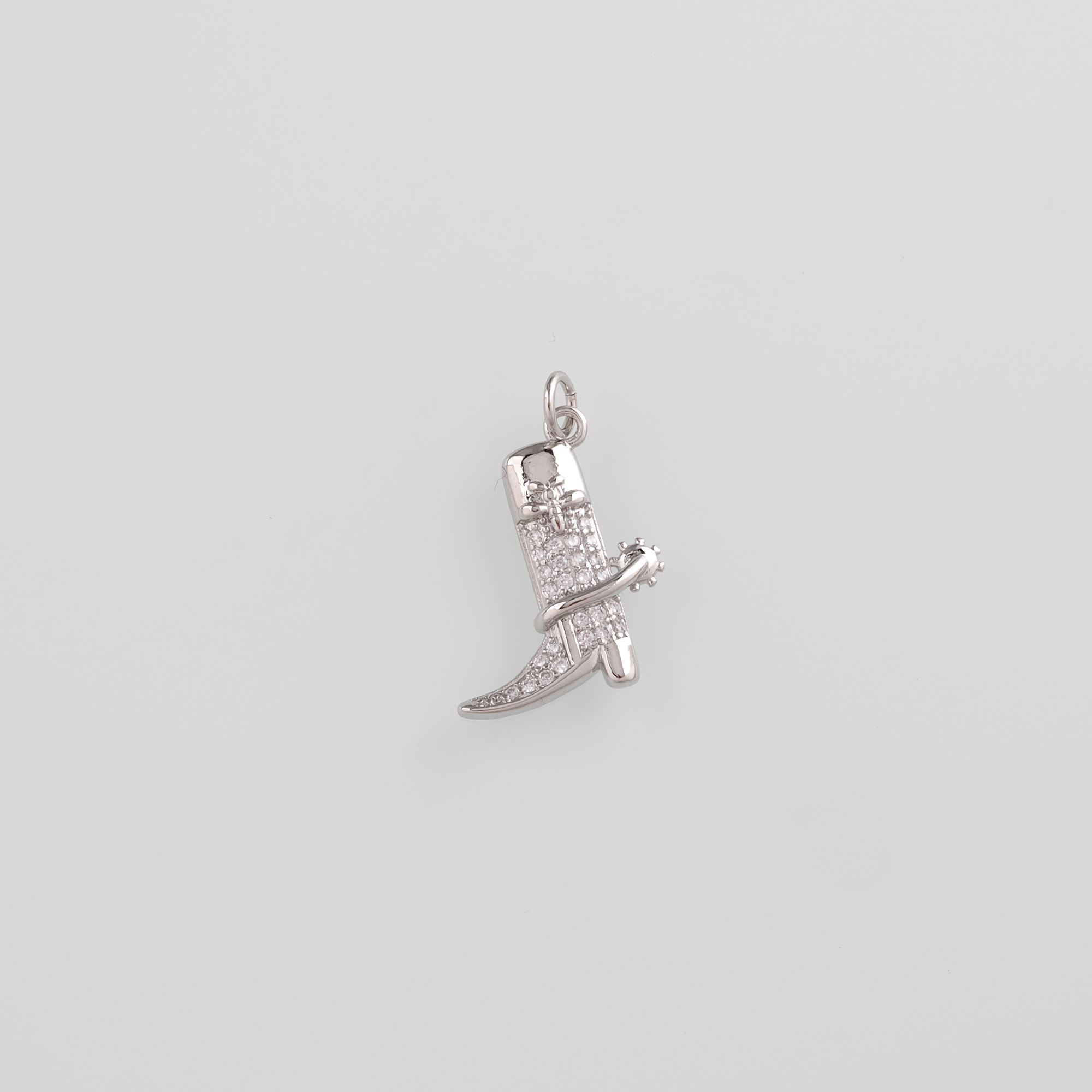 18K Gold Filled Cowboy Boots Pendant,CZ Micro Pave Shoe Charm Earrings Necklace for DIY Jewelry Making Supply