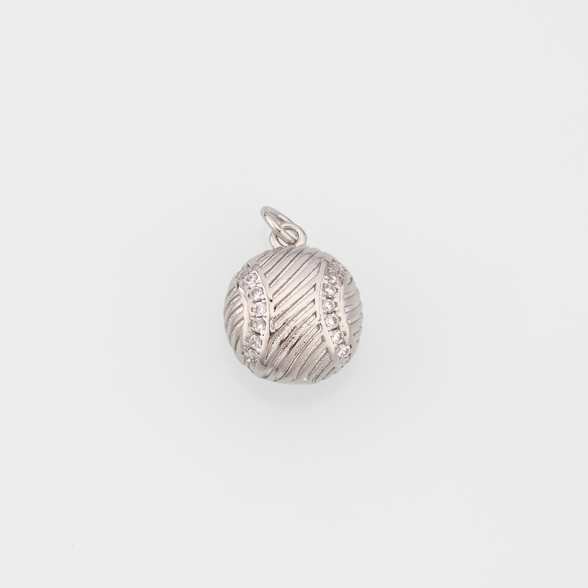 18K Gold Filled Softball Pendant,Baseball Charm,CZ Micro Pave Softball Earrings Necklace for DIY Jewelry Making Supply
