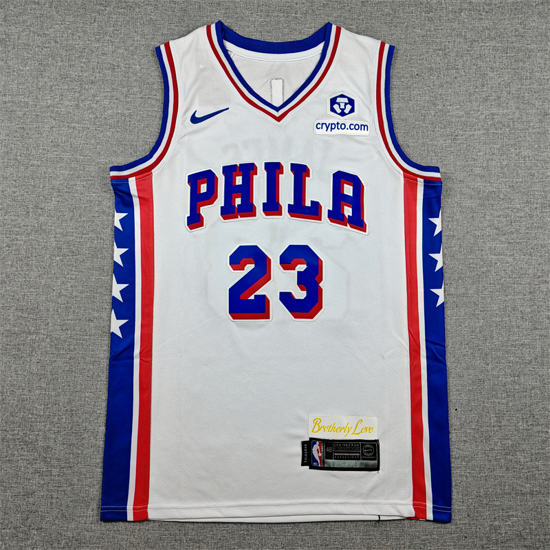 Men's Philadelphia 76ers LeBron James #23 White Swingman Jersey - Association Edition
