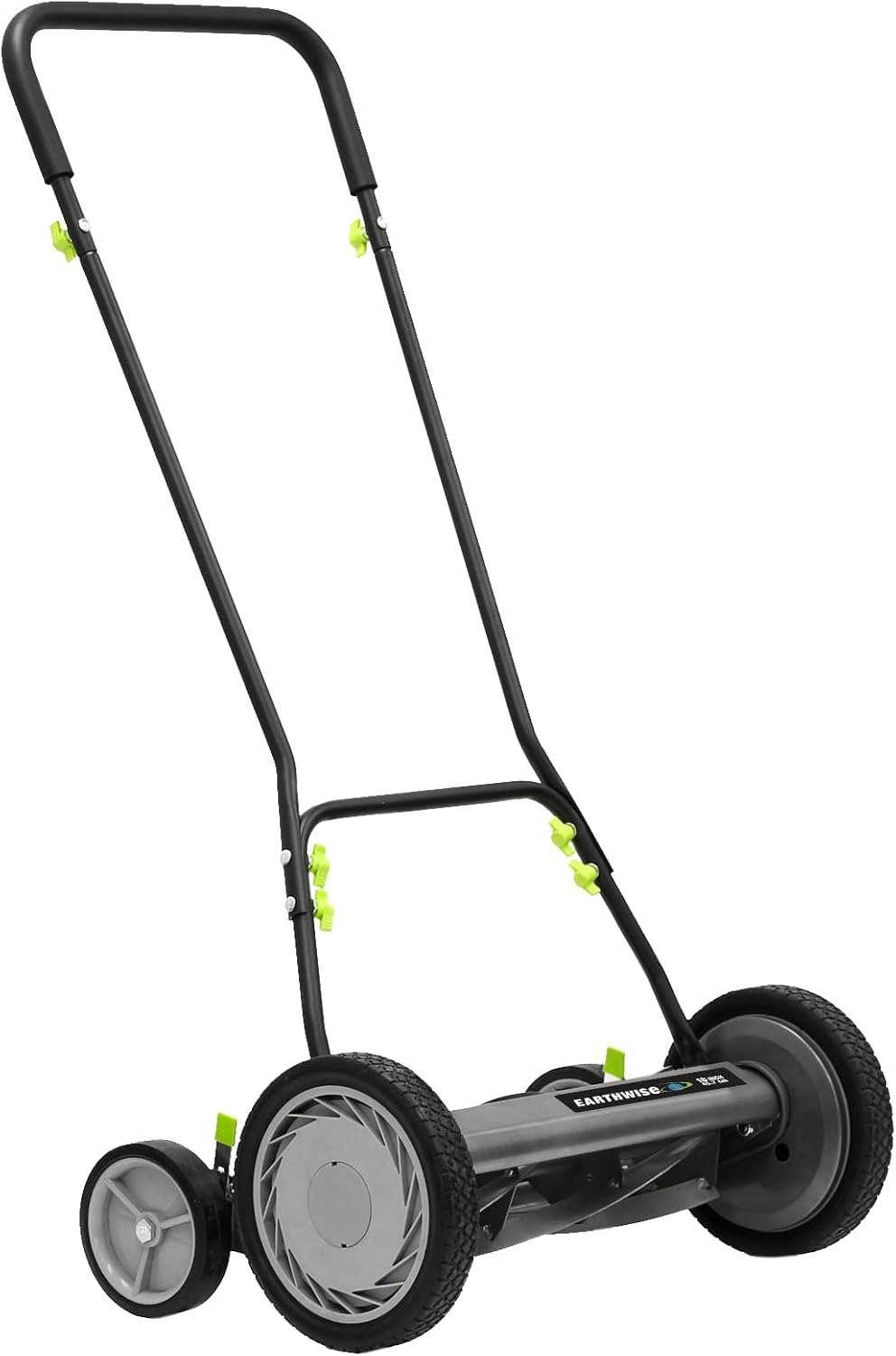 18-Inch 5-Blade Push Reel Lawn Mower, Grey
