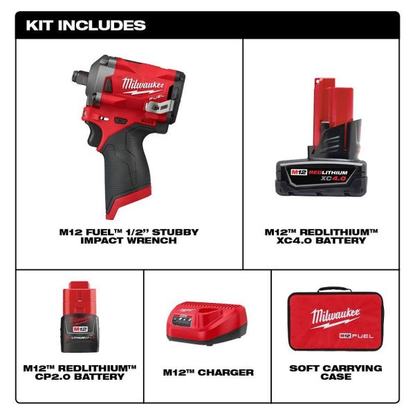 2555-22-2420-20 M12  12V Lithium-Ion Brushless Cordless  1/2 in. Impact Wrench Kit w/M12  Reciprocating Saw