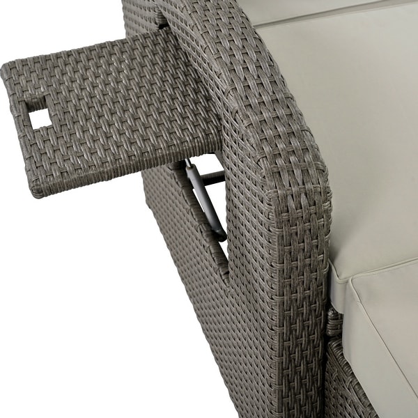PE Wicker Rattan Reclining Sofa Chair