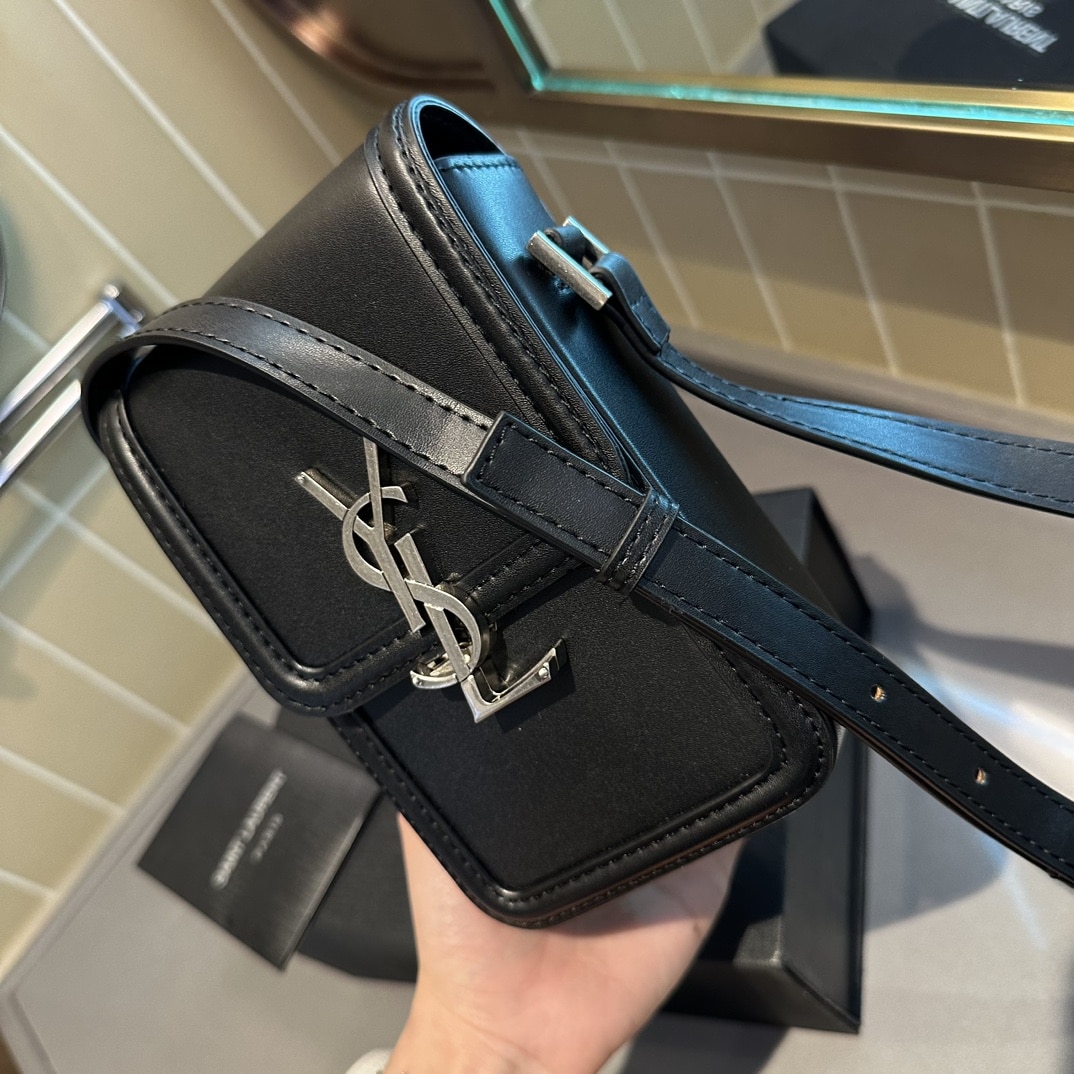 Saint Laurent Solferino Mini Bag In Smooth Leather Black 11Cm