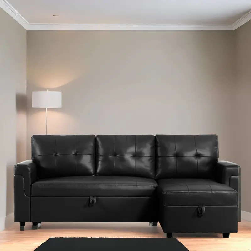 Reversible Modular Sectional Sofa – Pull-Out Sleeper, Hidden Chaise Storage & Reinforced Legs