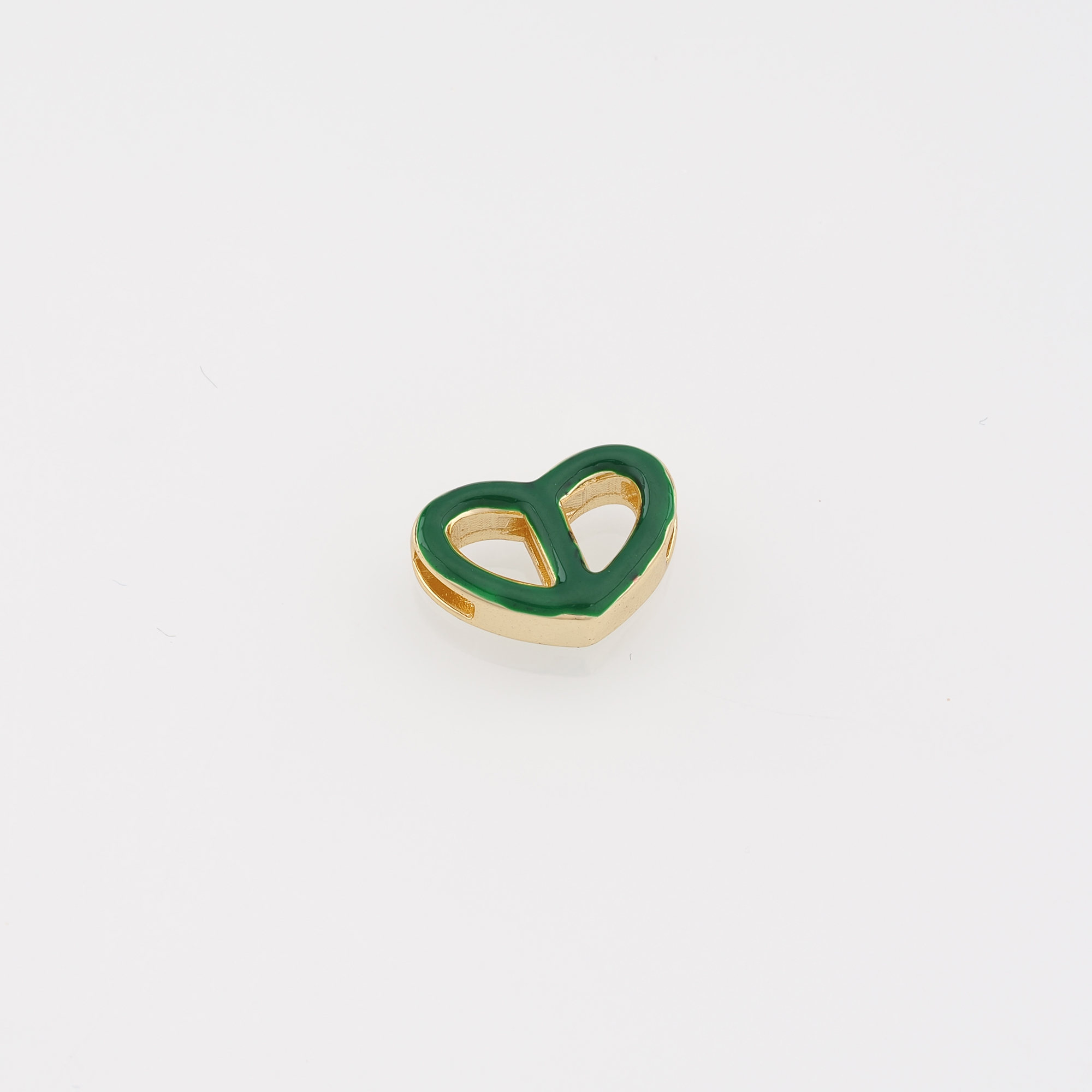 18K Gold Filled Heart Spacer Beads,Enamel Heart Bead for Bracelet Jewelry Necklace Making Supply