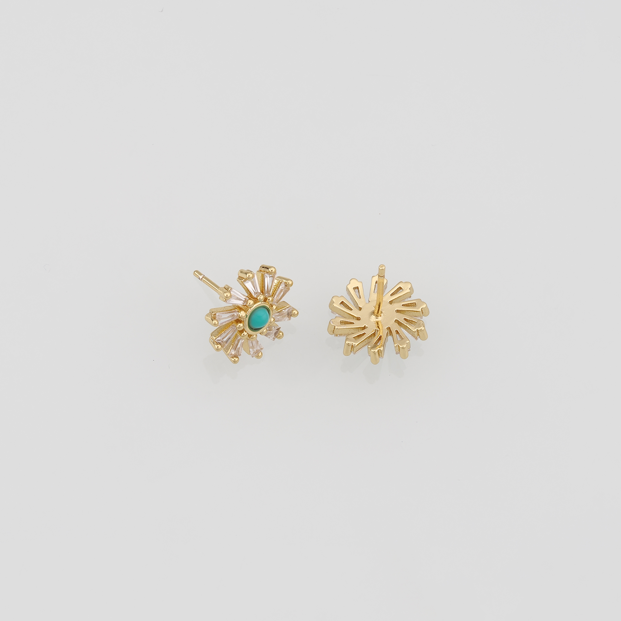 18K Gold Filled Sun Stud Earrings,CZ Micro Pave Sun Stud,Minimalist Earring,Gift for Wife