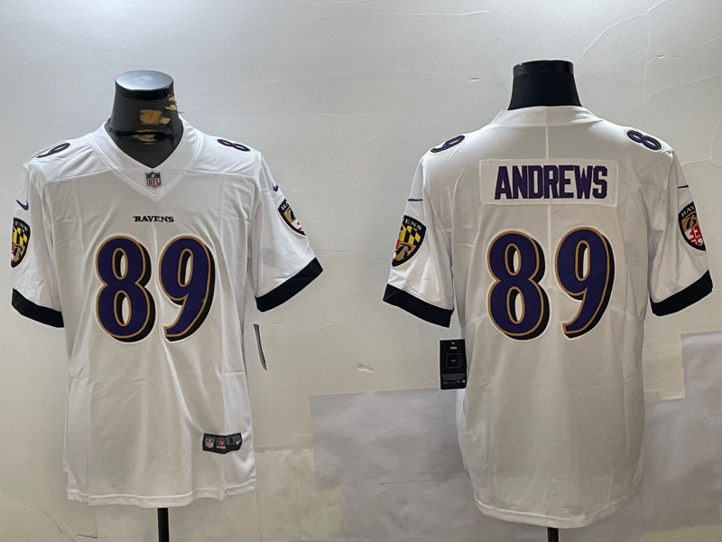 Men's Baltimore Ravens Mark Andrews #89 White Game Jersey