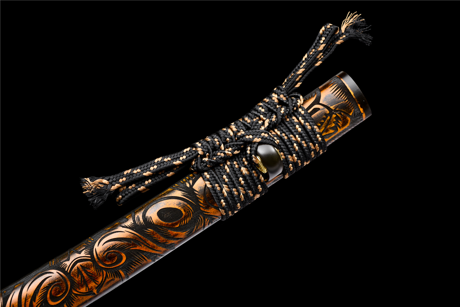 Handmade Japanese Katana Wootz Steel Clay Tempered Dragon Tsuba Full Tang