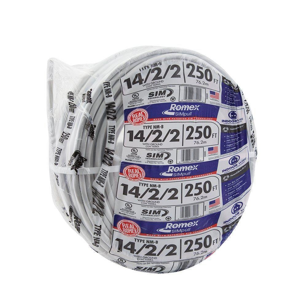 250 ft. 14/2/2 Solid CU NM-B W/G Wire
