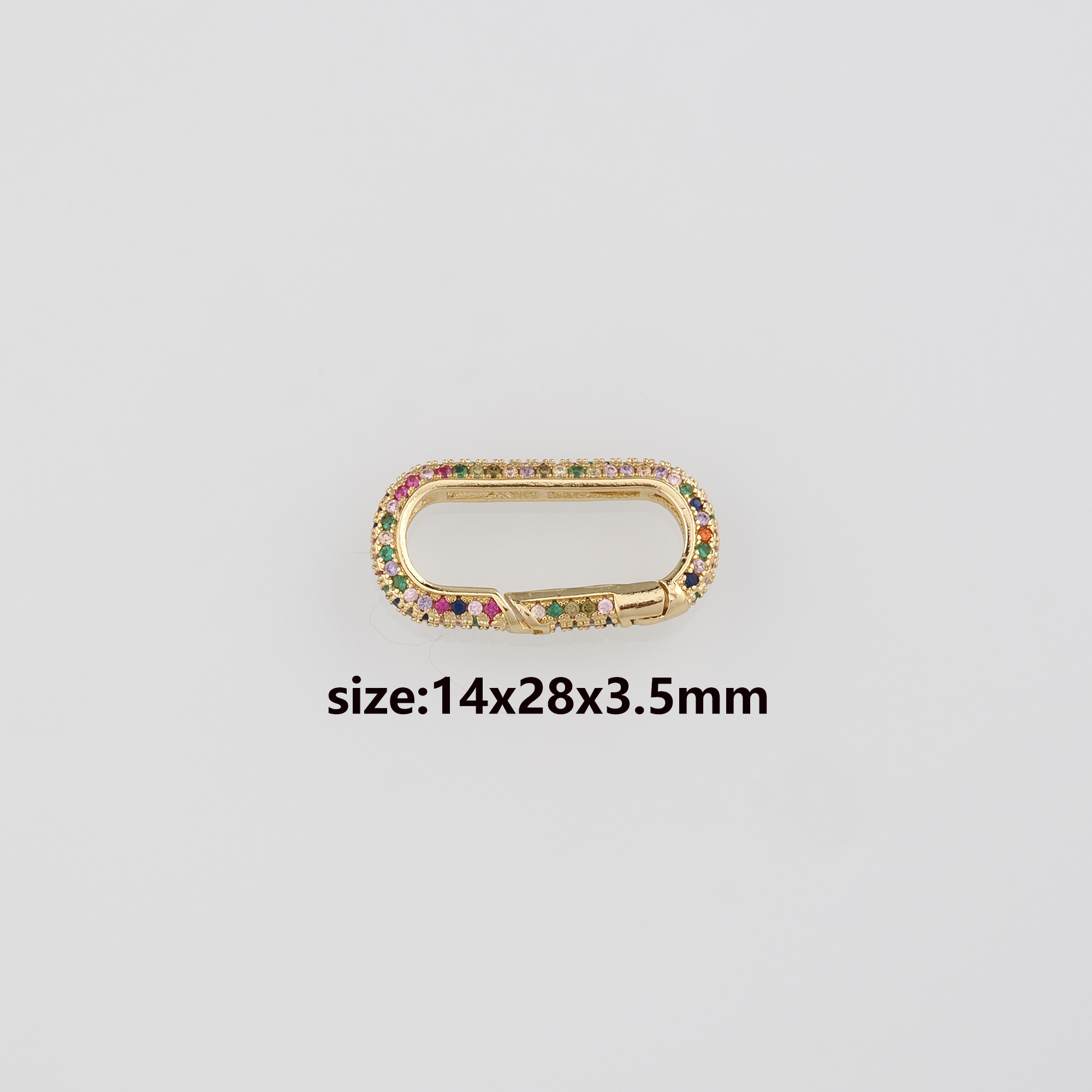 18K Gold Filled Oval Spring Clasp,Push Gate Buckle Bracelet Necklace for DIY Jewelry Finding Necklace Bracelet