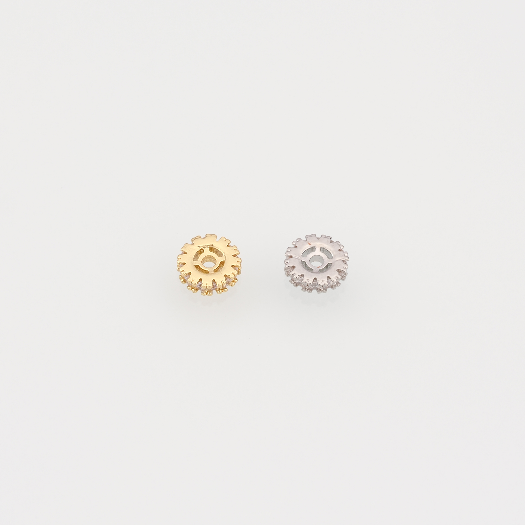 18K Gold Filled Flat Spacer Beads,Gear Flat Spacer Beads,DIY Jewelry Making Supply