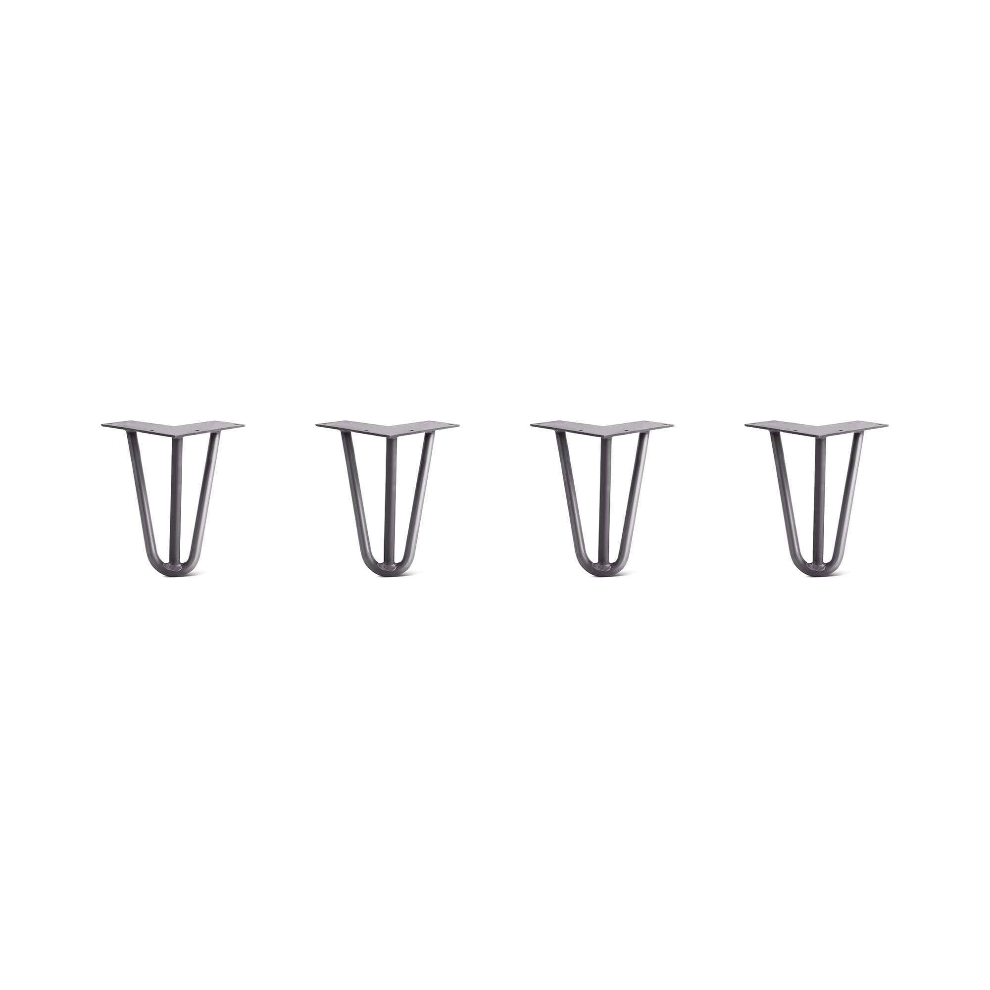 Hairpin Legs Set of 4, 3-Rod Design - Raw Steel, 27x22 / Raw Steel / 1/2x22