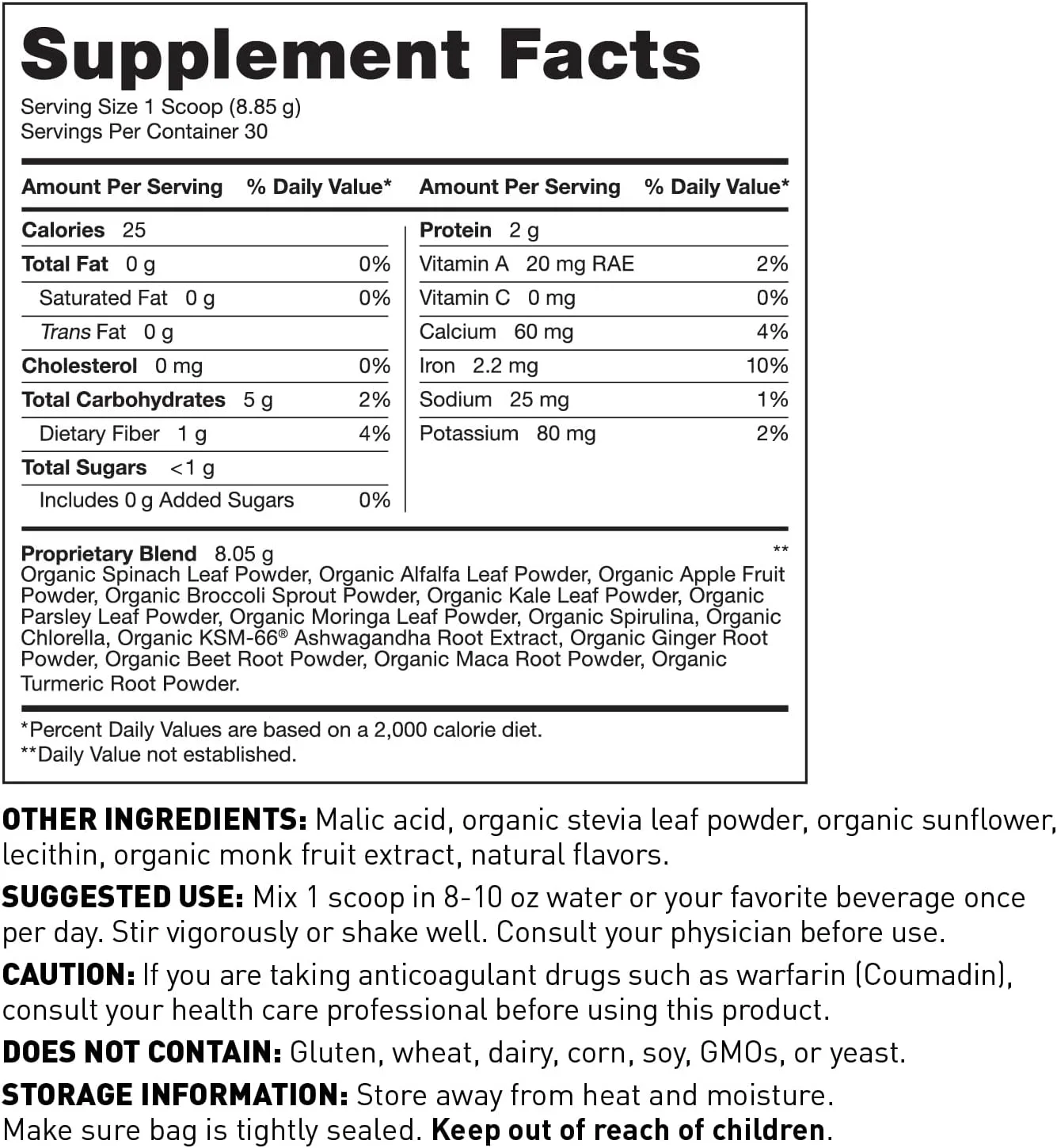 Organic Greens Powder Superfood Juice from The Myers Way Protocol - Contains 14 Powerful USDA Certified Organic Plant Foods - Spirulina, Chlorella, Barley + more, 270 Grams 30 Servings - Dr. Amy Myers