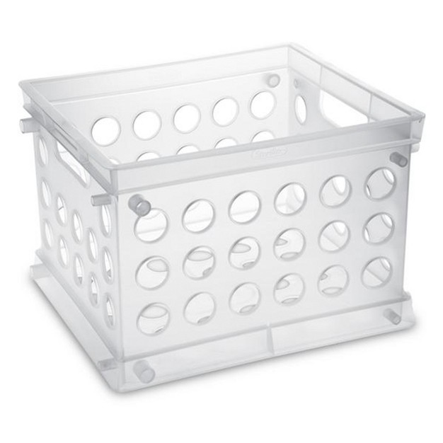 Sterilite Convenient Miniature Square Small Multi functional Storage Solution Organizing Crate Clear 12 Pack