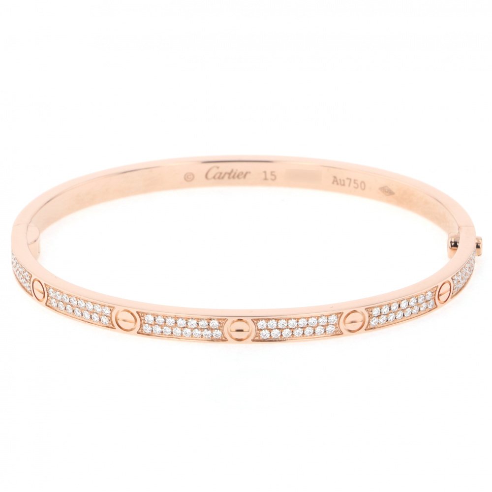 Cartier Love Pavé Diamonds Bracelet 18K Rose Gold