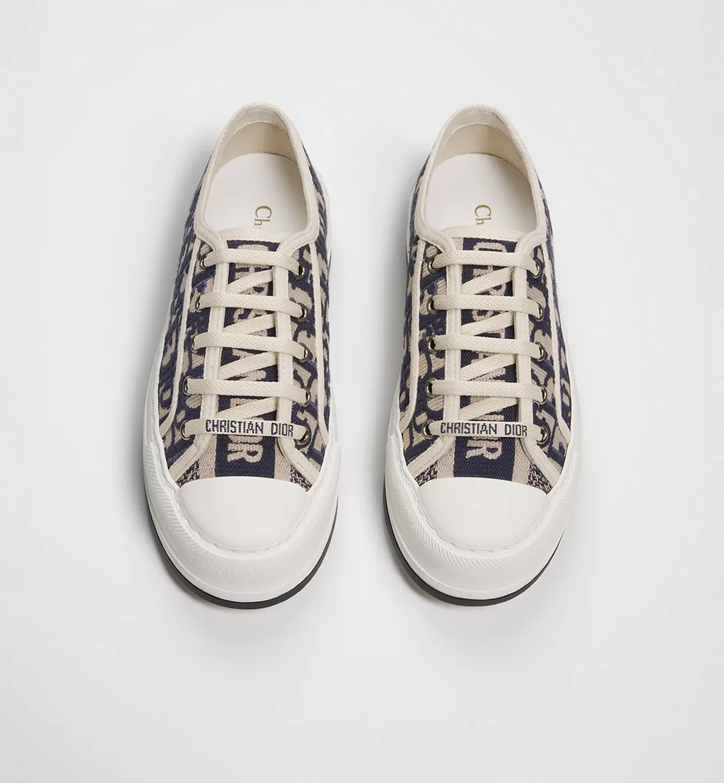 Walk'n'Dior Platform SneakerDeep Blue Dior Oblique Embroidered Cotton