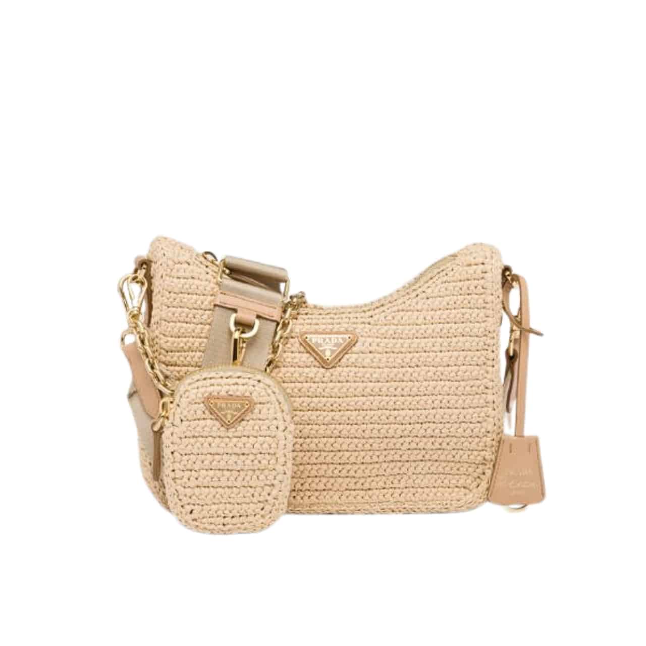 Prada Re-Edition 2005 Raffia Bag Tan