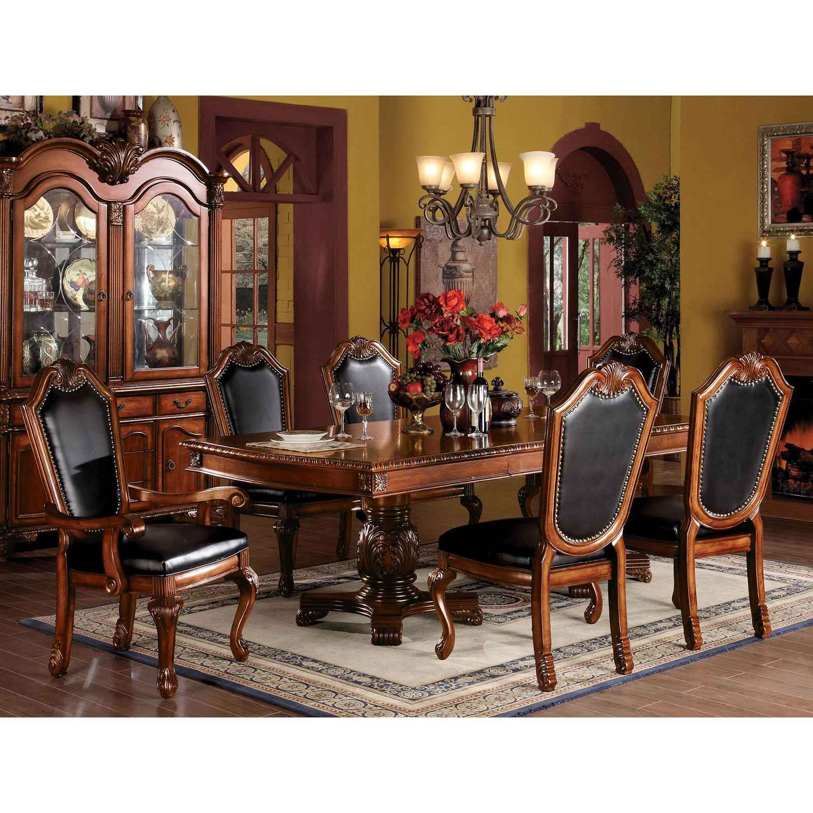 Cushion Side Chair, Cherry Finish, Set of 2